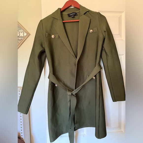 Karen Millen Jackets & Blazers - Olive Green Women's Belted Coat